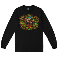 Black Western Christmas Rodeo Distressed Long Sleeve Tee - RanaPortraitStore