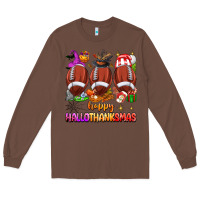 Chestnut happy hallothanksmas football Long Sleeve Tee - texasbilliewilder