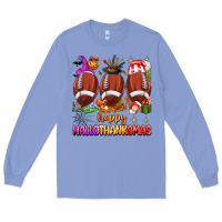 Colony Blue happy hallothanksmas football Long Sleeve Tee - texasbilliewilder