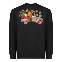 Black christmas gingerbread truck Heavyweight Sweatshirt - CowGirlArtShop