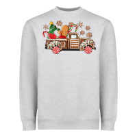 Heather Grey christmas gingerbread truck Heavyweight Sweatshirt - CowGirlArtShop