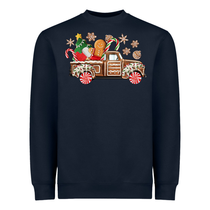 Christmas Gingerbread Truck Heavyweight Sweatshirt by CowGirlArtShop | Teevron
