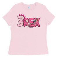 Bubblegum Pink pink three rex Ladies Tee - MaliasSmallBusiness