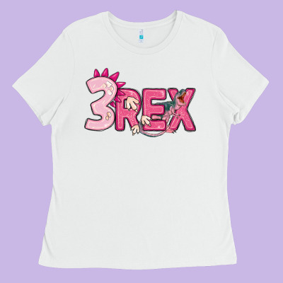 Pink Three Rex Ladies Tee Designed By Maliassmallbusiness