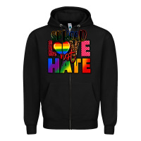 Black spread love not hate Zipper Hoodie - FaDigitalArtStudio
