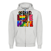 Dove Grey spread love not hate Zipper Hoodie - FaDigitalArtStudio