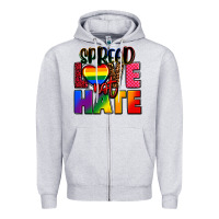 Heather Grey spread love not hate Zipper Hoodie - FaDigitalArtStudio