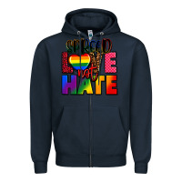 Navy spread love not hate Zipper Hoodie - FaDigitalArtStudio