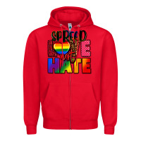 Red spread love not hate Zipper Hoodie - FaDigitalArtStudio