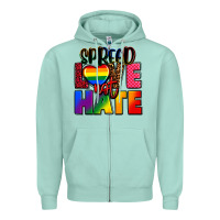 Seafoam spread love not hate Zipper Hoodie - FaDigitalArtStudio