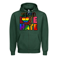 Sports Green spread love not hate Zipper Hoodie - FaDigitalArtStudio