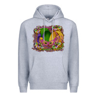 Heather Grey mardi gras mask king cake Premium Hoodie - RanaPortraitStore