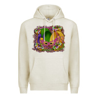 Oatmeal Heather mardi gras mask king cake Premium Hoodie - RanaPortraitStore