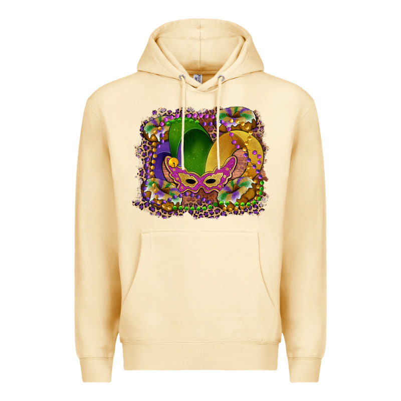 Mardi Gras Mask King Cake Premium Hoodie by RanaPortraitStore | Teevron