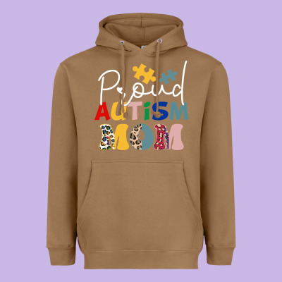 Proud Autism Mom Leopard Pattern Design Autism Awa Heavyweight Hoodie Designed By Cowhidedigitalart