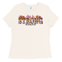 Bone she is strong proverbs 31 25 Ladies Tee - NancyCooperArtShop