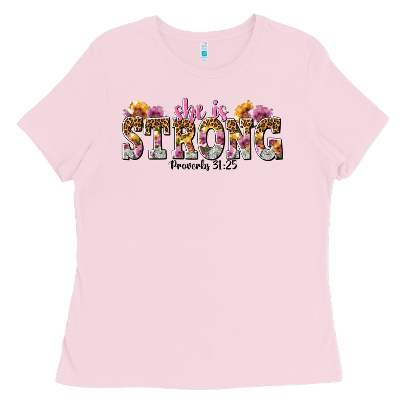 She Is Strong Proverbs 31 25 Ladies Tee by NancyCooperArtShop | Teevron