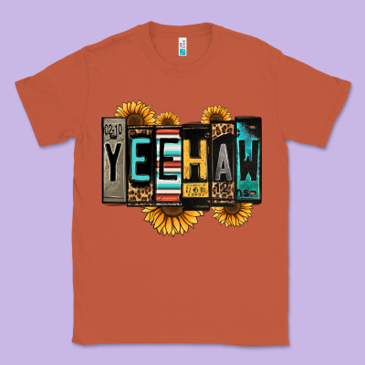 Yeehaw License Plate Letters Classic Tee Designed By Jasminsmagicworld