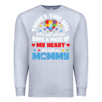 Heather Grey lil autism mom Premium Sweatshirt - CowhideDigitalArt