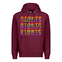 Burgundy rights rights rights pride Premium Hoodie - FaDigitalArtStudio