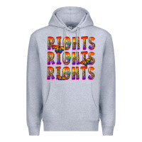 Heather Grey rights rights rights pride Premium Hoodie - FaDigitalArtStudio