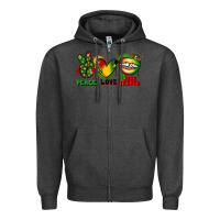 Charcoal Heather Peace love Juneteenth Zipper Hoodie - FaDigitalArtStudio