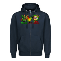 Navy Peace love Juneteenth Zipper Hoodie - FaDigitalArtStudio