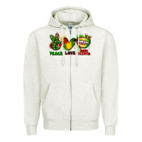Oatmeal Heather Peace love Juneteenth Zipper Hoodie - FaDigitalArtStudio