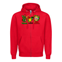 Red Peace love Juneteenth Zipper Hoodie - FaDigitalArtStudio