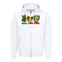 White Peace love Juneteenth Zipper Hoodie - FaDigitalArtStudio