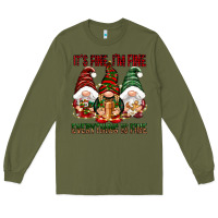 Army Green It's fine i'm fine everything is fine Long Sleeve Tee - NancyCooperArtShop
