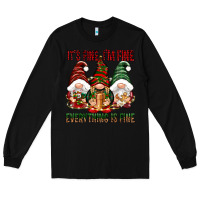 Black It's fine i'm fine everything is fine Long Sleeve Tee - NancyCooperArtShop