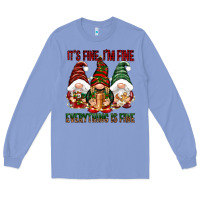 Colony Blue It's fine i'm fine everything is fine Long Sleeve Tee - NancyCooperArtShop