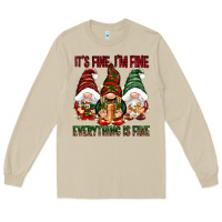 Mushroom It's fine i'm fine everything is fine Long Sleeve Tee - NancyCooperArtShop