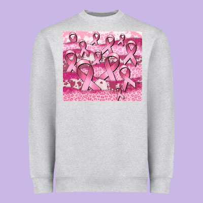Ribbon  Breast Cancer Heavyweight Sweatshirt Designed By Cowgirlartshop