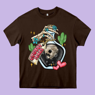 Cowboy Tears Heavy Core Tee Designed By Maliassmallbusiness