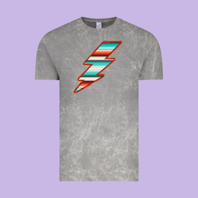 Teal And Orange Serape Lightning Vintage Tee Designed By Bettercallsaul