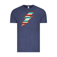 Vintage Denim Teal and Orange Serape Lightning Vintage Tee - Bettercallsaul