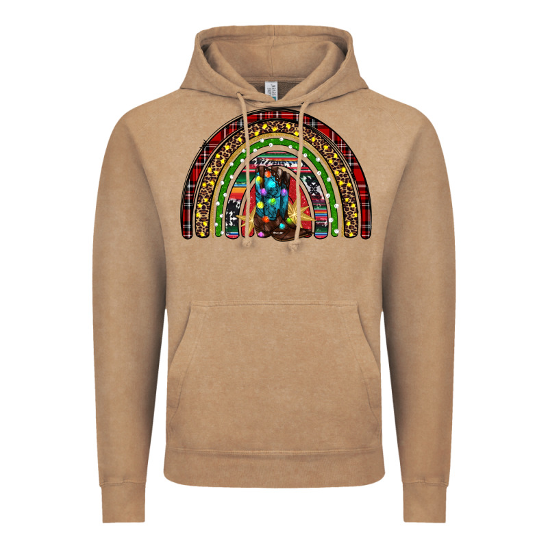 Christmas Cowboy Boots Rainbow Vintage Hoodie by RanaPortraitStore | Teevron