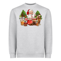 Heather Grey christmas santa coffee cups Heavyweight Sweatshirt - CowGirlArtShop