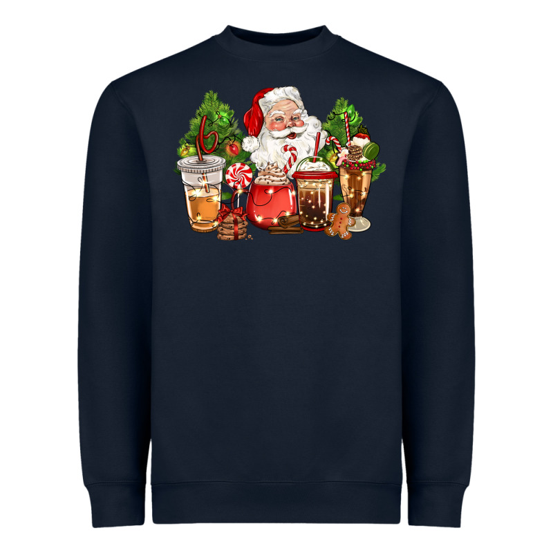 Christmas Santa Coffee Cups Heavyweight Sweatshirt by CowGirlArtShop | Teevron