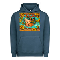 Pigment Midnight Navy Fall coop animals pumpkin Urban Hoodie - Artiststas