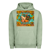 Pigment Oil Green Fall coop animals pumpkin Urban Hoodie - Artiststas