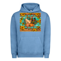 Pigment Pebble Blue Fall coop animals pumpkin Urban Hoodie - Artiststas
