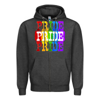 Charcoal Heather Pride pride pride Zipper Hoodie - FaDigitalArtStudio
