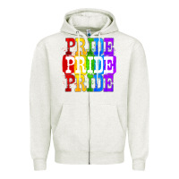 Oatmeal Heather Pride pride pride Zipper Hoodie - FaDigitalArtStudio