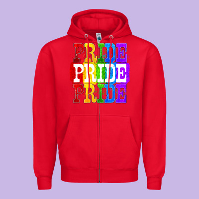 Pride Pride Pride Zipper Hoodie Designed By Fadigitalartstudio