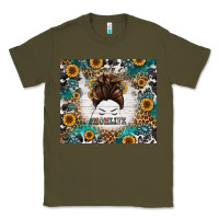 Army Green mom life messy bun western Classic Tee - Jasminsmagicworld