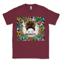Burgundy mom life messy bun western Classic Tee - Jasminsmagicworld