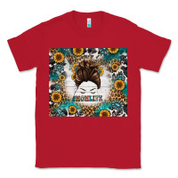 Red mom life messy bun western Classic Tee - Jasminsmagicworld